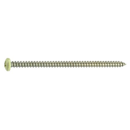 MIDWEST FASTENER Sheet Metal Screw, #8 x 3 in, Painted 18-8 Stainless Steel Pan Head Phillips Drive, 10 PK 71007